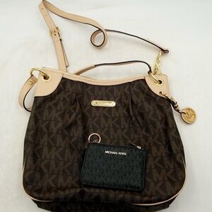 Michael Kors W/ crossbody strap W/ keychain wallet free Michael kors dust  bag